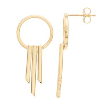 Au Naturale 14k Gold Triple Bar Drop Earrings