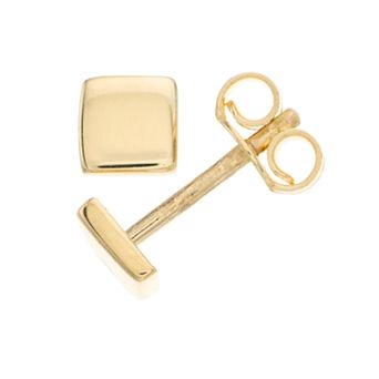 Au Naturale 14k Gold Square Stud Earrings