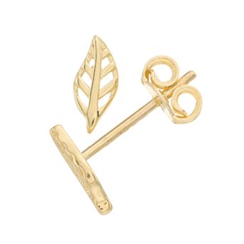 Au Naturale 14k Gold Leaf Stud Earrings