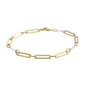 Au Naturale 14k Gold Paper Clip Chain Bracelet