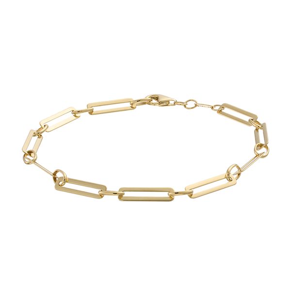 Au Naturale 14k Gold Paper Clip Chain Bracelet