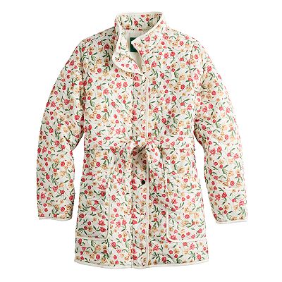 Draper James jacket floral multicolor zipper on sale size 12 women preppy spring summer