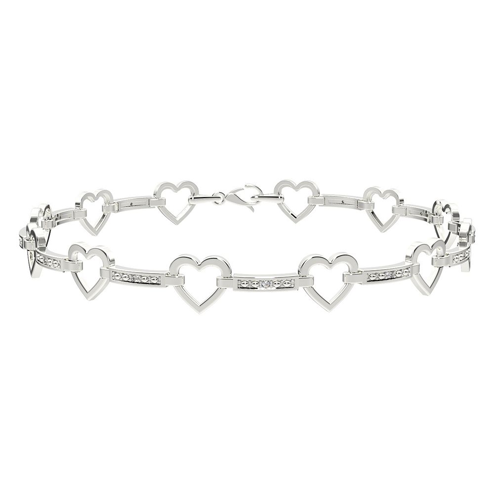 HAPPY HEART SILVER BRACELET DIAMOND