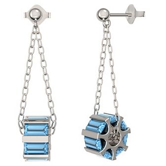 Sterling Silver Blue Topaz Dangle Earrings
