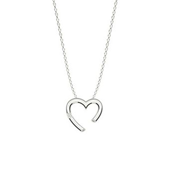 Sterling Silver Diamond Accent Open Heart Pendant