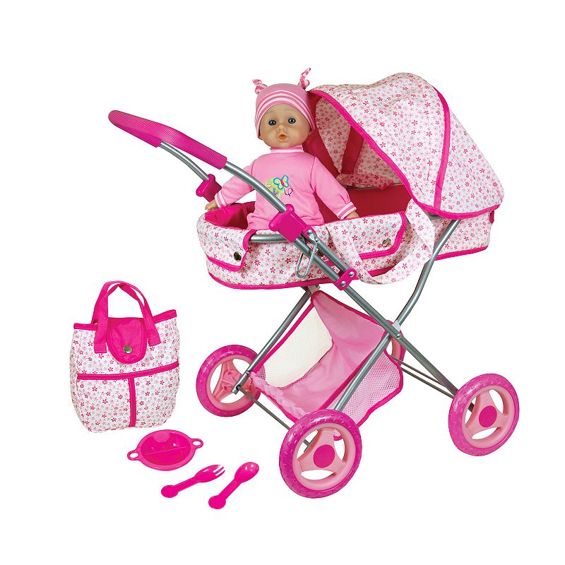 Lissi Doll Pram with 13-Inch Baby Doll and Accessories, Multicolor