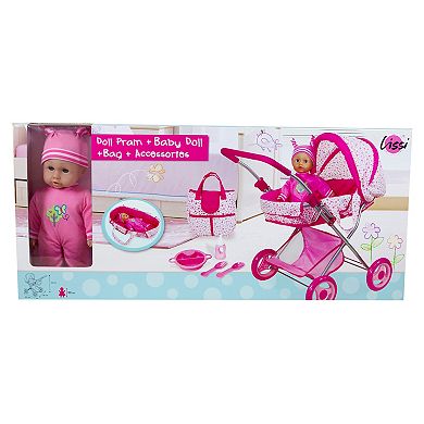 Lissi Doll Pram with 13-Inch Baby Doll and Accessories