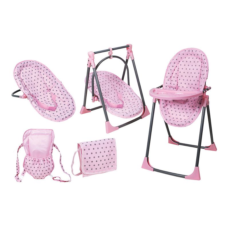 Lissi Baby Doll 6-in-1 Convertible Highchair Play Set, Multicolor