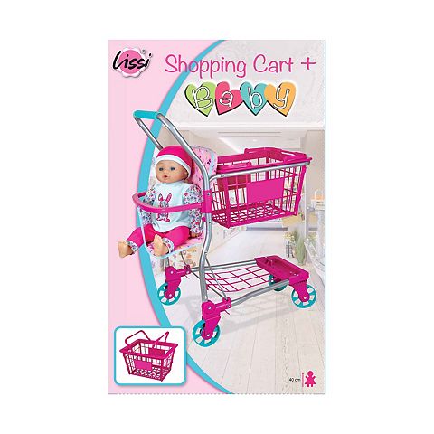 Детские куклы Lissi Baby Doll Shopping Cart with 16 inch Baby Doll