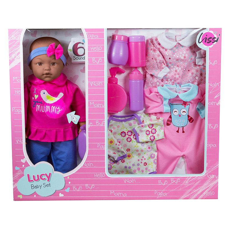 Lissi 15 Inch African American Baby Doll Set with Clothes & Accessories,