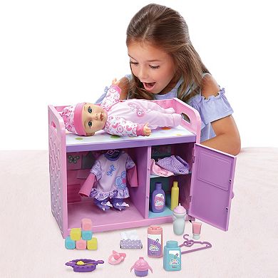 New Adventures Little Darlings Toy Baby Doll & Changing Table Play Set