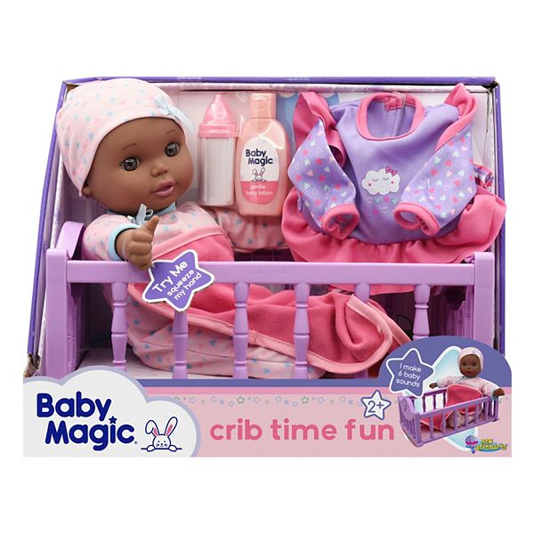 New Adventures Baby Magic Crib Time Fun Play Set with Toy Baby Doll