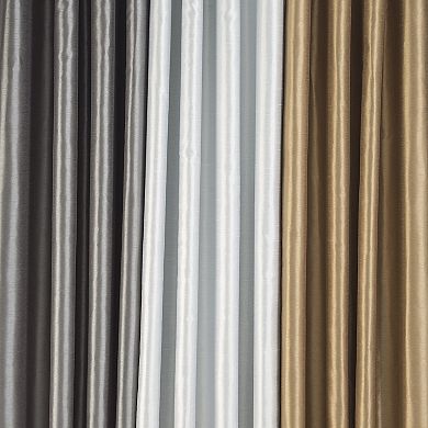 Regal Home 2 Solid Faux Silk Window Curtain Panels