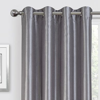 Regal Home 2 Solid Faux Silk Window Curtain Panels