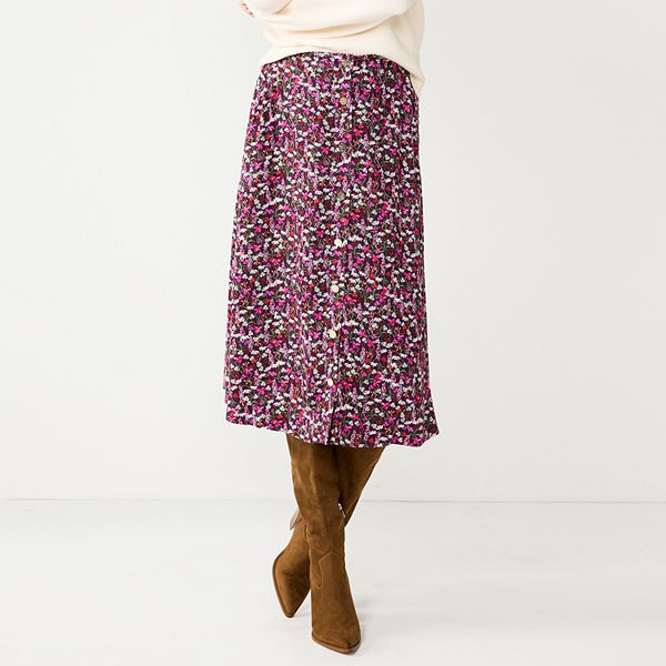 Women's DRAPER JAMES RSVP™ Straight Floral Midi Skirt