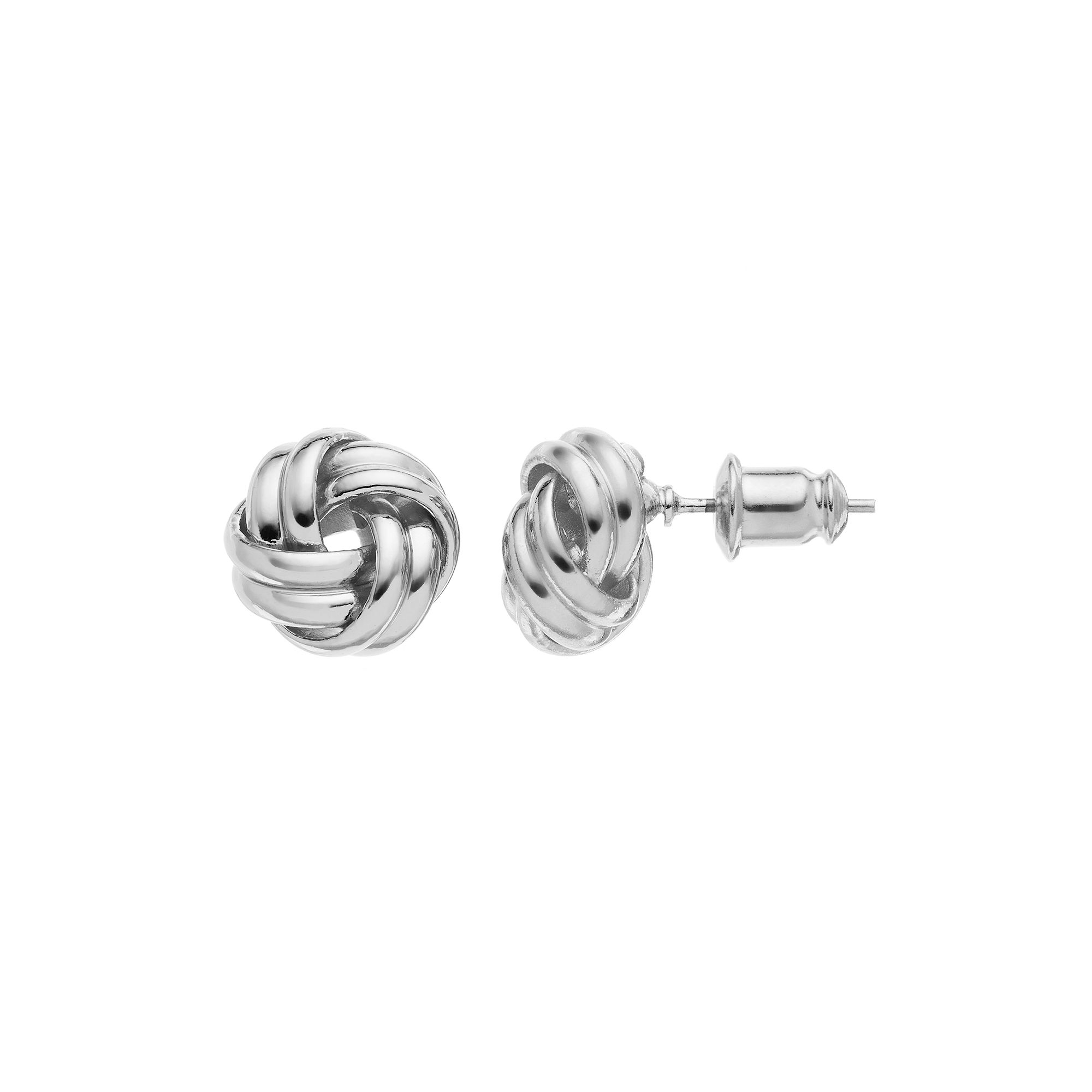 Napier Love Knot Stud Earrings, Womens, Silver Tone