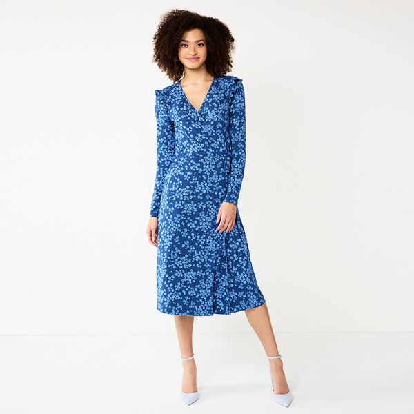 Women's DRAPER JAMES RSVP™ Side-Tie Floral Midi Dress