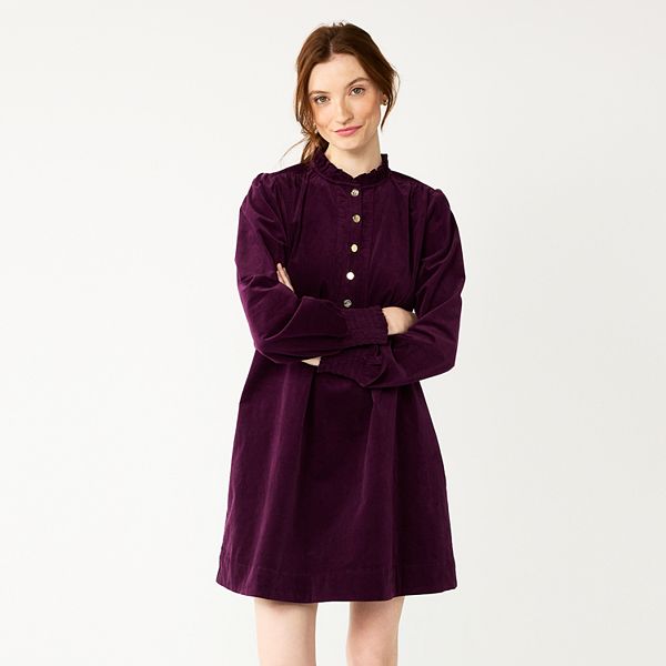 Women's DRAPER JAMES RSVP™ Corduroy Scalloped Mini Dress