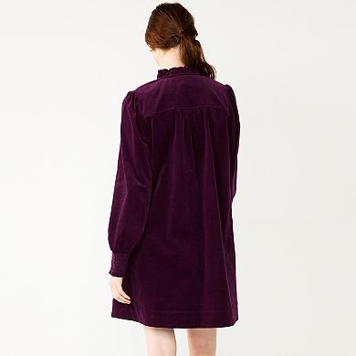 Women's DRAPER JAMES RSVP™ Corduroy Scalloped Mini Dress