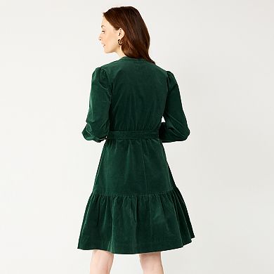 Women's DRAPER JAMES RSVP™ Ruffled Mini Shirtdress