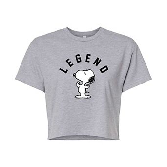 Juniors' Peanuts Snoopy "Legend" Cropped Graphic Tee