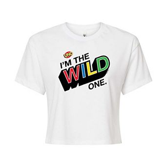 Juniors' Mattel Uno Wild One Cropped Graphic Tee