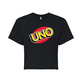 Juniors' Mattel Uno Logo Cropped Graphic Tee