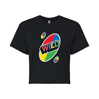 Juniors' Mattel Uno Wild Card Cropped Graphic Tee