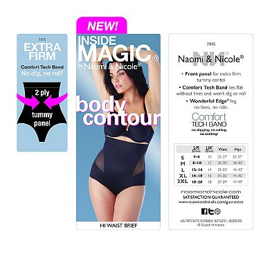 Women's Naomi & Nicole® Inside Magic Body Contour Hi Waist Brief Ultra-Firm Control Shapewear 7915