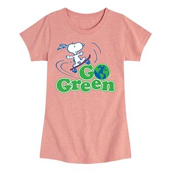 Girls 7-16 Peanuts Snoopy Go Green Graphic Tee