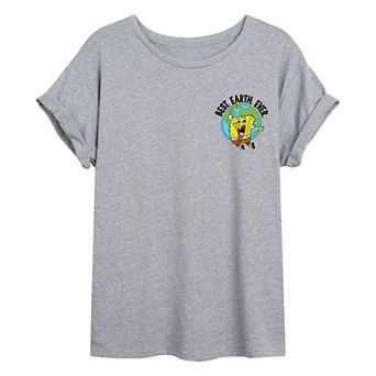 Juniors' SpongeBob SquarePants Earth Day Oversized Tee