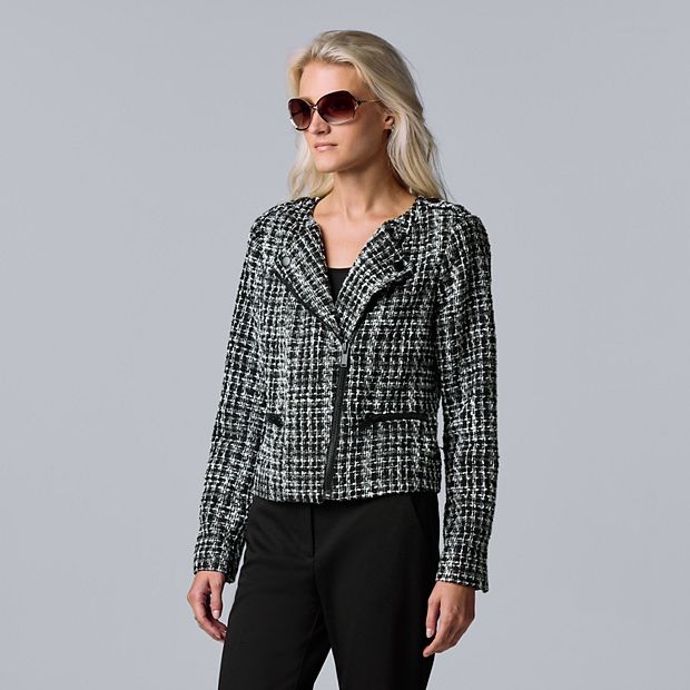 Women's Simply Vera Vera Wang Tweed Moto Jacket