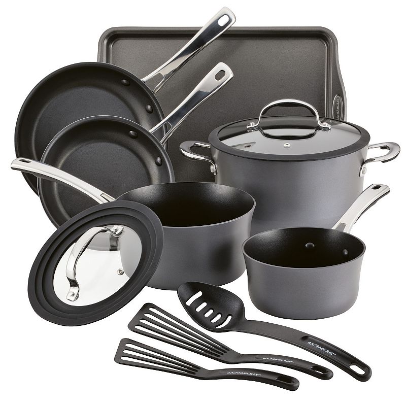 UPC 051153811760 product image for Rachael Ray Cook + Create 11-pc. Hard-Anodized Nonstick Cookware Set, Black | upcitemdb.com