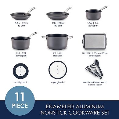 Rachael Ray Cook + Create 11-pc. Hard-Anodized Nonstick Cookware Set