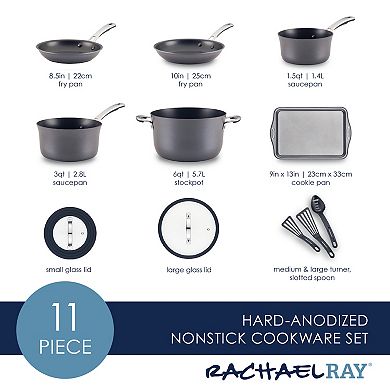 Rachael Ray Cook + Create 11-pc. Hard-Anodized Nonstick Cookware Set