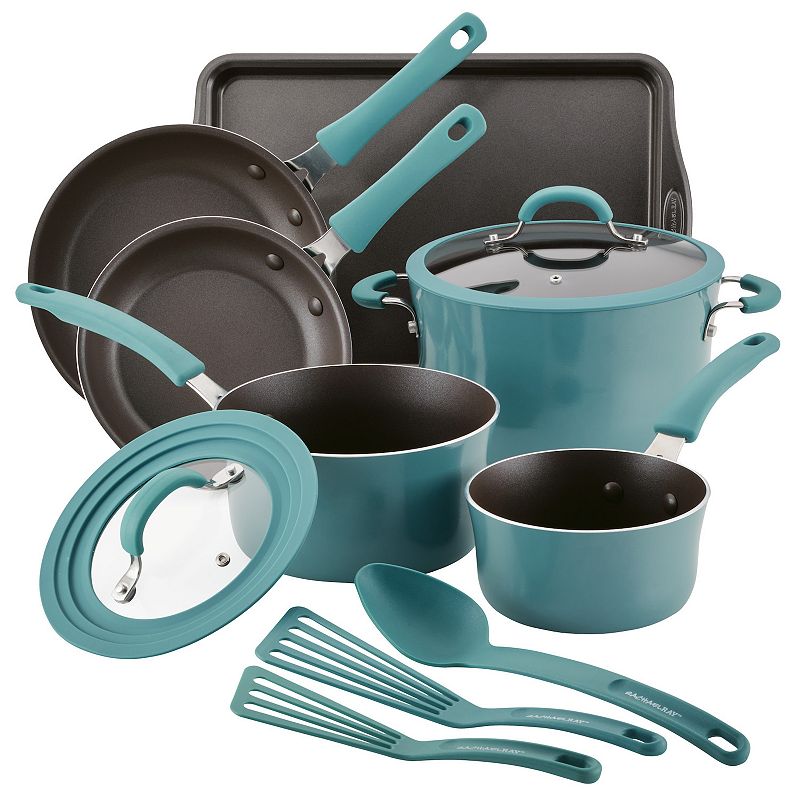 UPC 051153147470 product image for Rachael Ray Cook + Create 11-pc. Aluminum Nonstick Cookware Set, Blue | upcitemdb.com