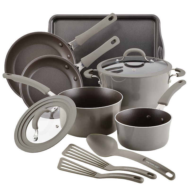 UPC 051153147418 product image for Rachael Ray Cook + Create 11-pc. Aluminum Nonstick Cookware Set, Gray | upcitemdb.com