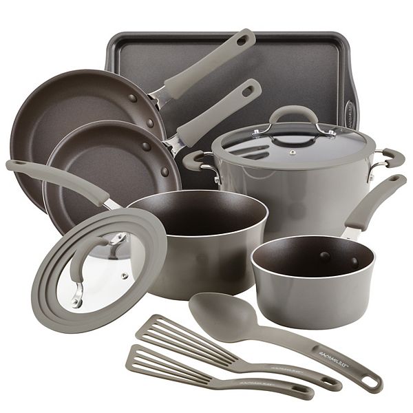 Rachael Ray Cook + Create 11-pc. Aluminum Nonstick Cookware Set - Gray