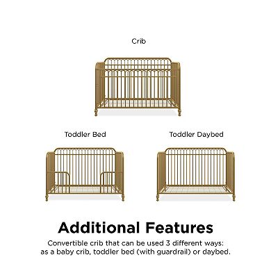 Little Seeds Raven Metal 3-In-1 Convertible Nursery Crib