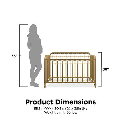 Little Seeds Raven Metal 3-In-1 Convertible Nursery Crib