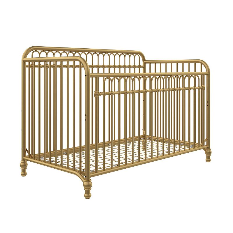 Little Seeds Raven 3-in-1 Convertible Metal Crib  JMPA Certified  Gold