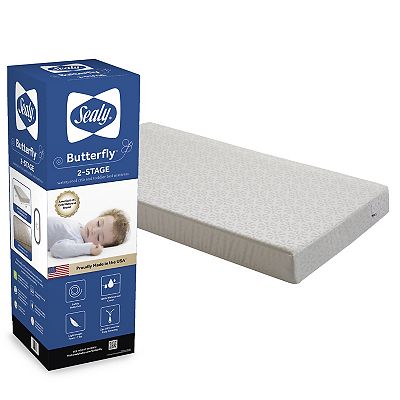 Sealy Butterfly 2 Stage Cotton Crib and Toddler Mattress