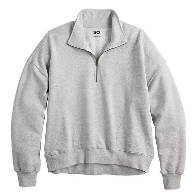 Juniors' SO® 1/4 Zip Sweatshirt