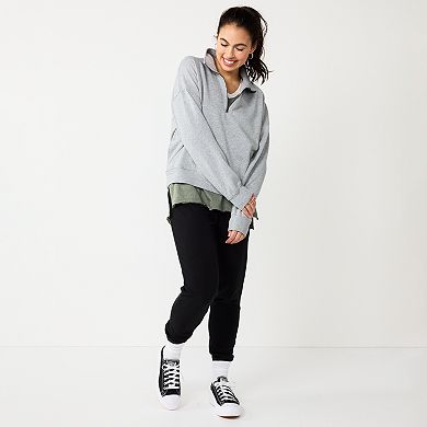 Juniors' SO® 1/4 Zip Sweatshirt