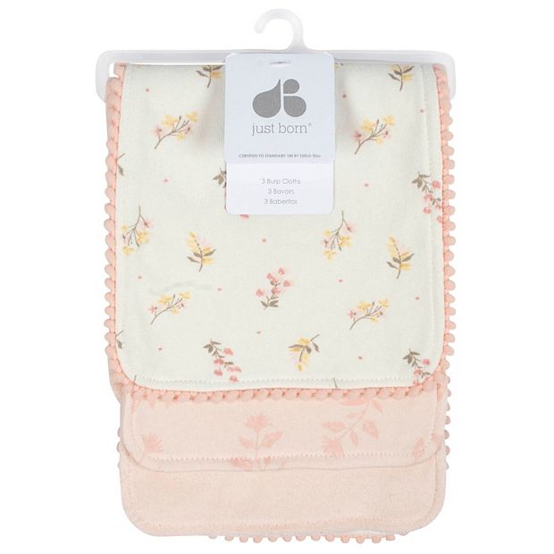 Baby Just Born 3 Pack Burpcloths