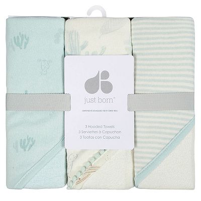 Just bath by just shops born hooded towel