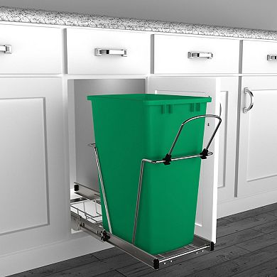 Rev-a-shelf Pull Out Trash Can 35 Qt For Kitchen Cabinets, Green, Rv-12kd-19c-s