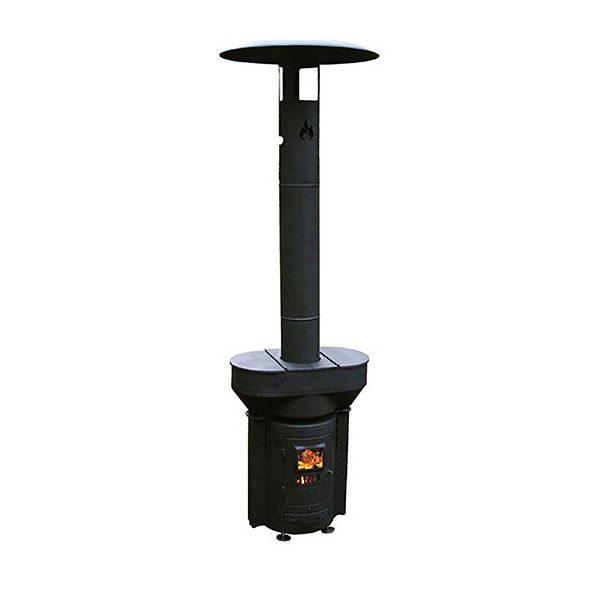 Q Stoves Q Flame Wood Pellet Outdoor Portable Heater for Patio & Camping, Black