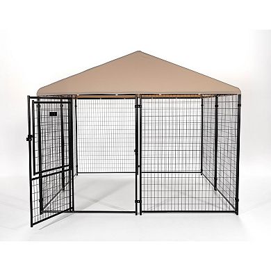 Lucky Dog STAY Series Presidential 10 x 10 x 6 Ft Steel Frame Dog Kennel, Khaki