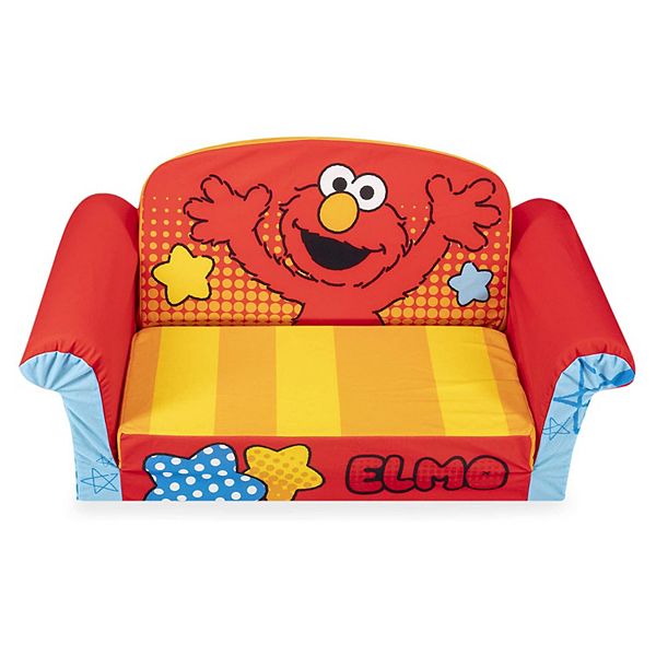 enjuague Arrestar Admitir Marshmallow Furniture Kids 2-in-1 Flip Open Foam Sofa Bed, Sesame Street  Elmo